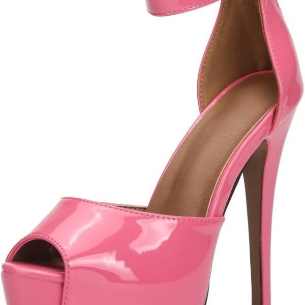 Sandals Platform Peep Toe Ankle Strap Stiletto High Heel Dress Zip