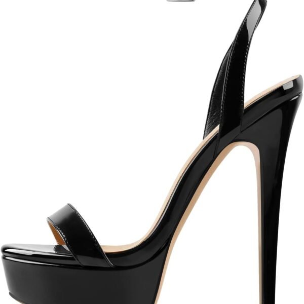 Platform Stiletto High Heels for, Round Open Toe Ankle Strap Sexy Heeled Sandals for Wedding Party Dress
