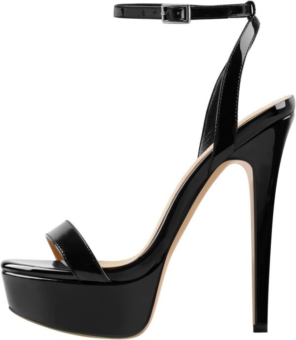 Platform Stiletto High Heels for, Round Open Toe Ankle Strap Sexy Heeled Sandals for Wedding Party Dress