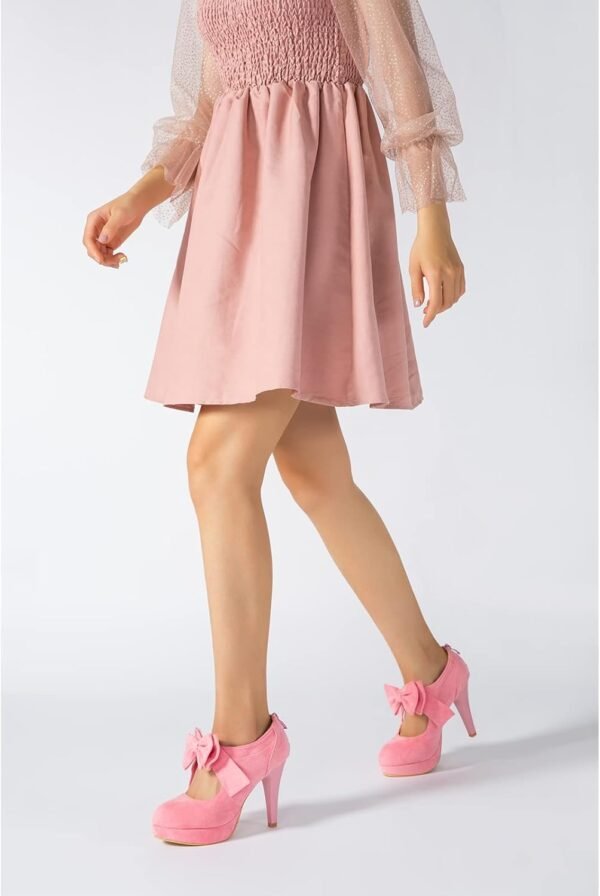 Bow Heels Mary Jane High Heel Closed Toe Platform Vintage Dress Pumps