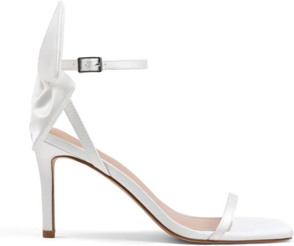 bow ankle-strap open-toe stiletto sandals, suitable for summer formal wear
