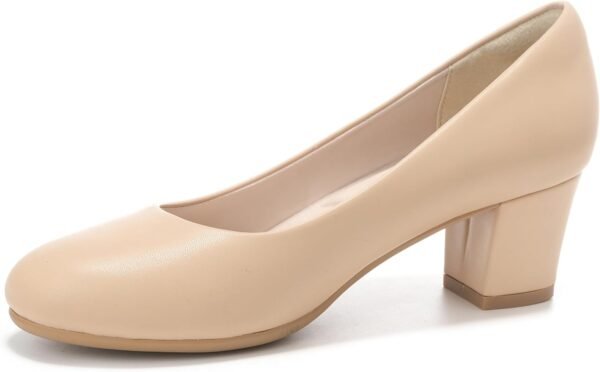 2 inch Low Block Heel Pumps for Round Closed Toe Chunky Heels Comfortable Dress Shoes Office Work Formal