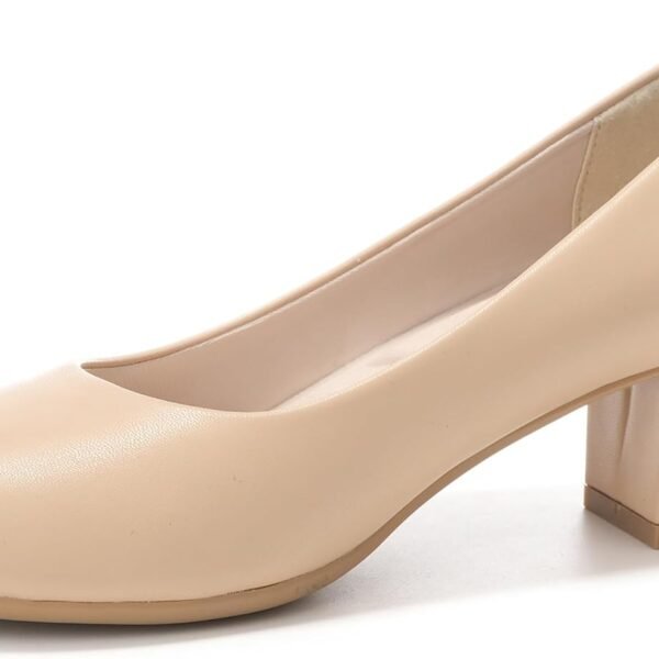 2 inch Low Block Heel Pumps for Round Closed Toe Chunky Heels Comfortable Dress Shoes Office Work Formal