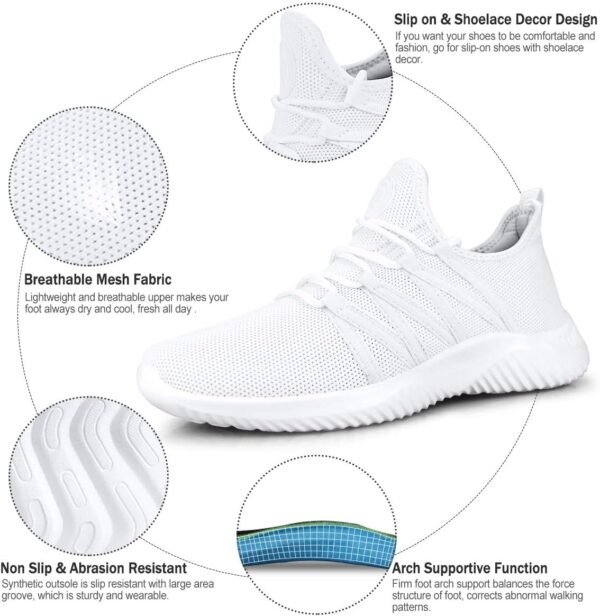 Slip On Running Shoes Non Slip Walking Shoes Lightweight Gym Workout Shoes Breathable Fashion Sneakers