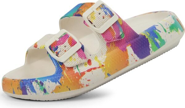 Sandals for - Pillow Slippers - Double Buckle Adjustable Slides - EVA Flat Sandals