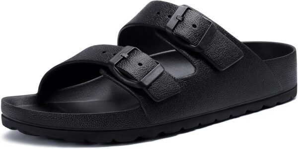 Comfortable EVA Sandals with Medium Arch Support, Adjustable Buckle Summer Beach Slide Sandal