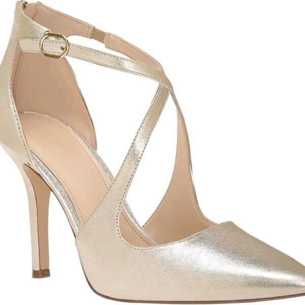 Pumps High Heels Pointed Toe Crossed Strap Zip up Stilettos Party Dress Shoes