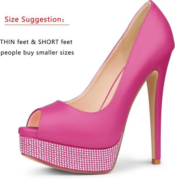 Platform Stiletto Heels Shoes Peep Toe Pumps 6 inch Heels for Dress Wedding Party